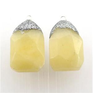 yellow Jade pendant, approx 13-20mm