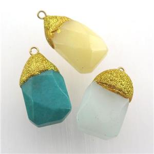mix color Jade pendant, approx 13-20mm