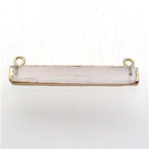 white Calcite pendant with 2loops, rectangle, gold plated, approx 6-40mm