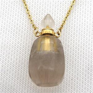Gemstone perfume bottle Necklace, approx 30-40mm