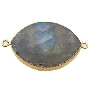 Labradorite eye connector, gold plated, approx 25-35mm