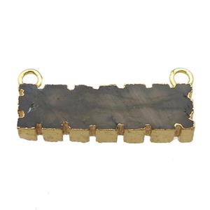 Labradorite pendant with 2loops, gold plated, approx 10-35mm