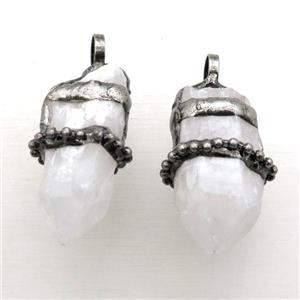 Clear Quartz bullet pendant, approx 20-40mm
