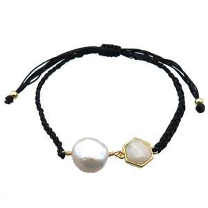 handmade bracelet with pearl bead, approx 10-12mm, 22-28cm length