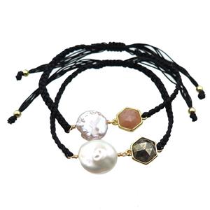 handmade bracelet with pearl bead, approx 10-12mm, 22-28cm length