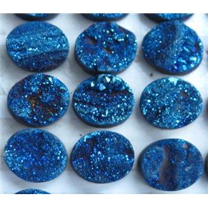 druzy quartz cabochon, oval, approx 10x12mm