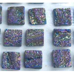 druzy quartz cabochon, square, approx 8x8mm
