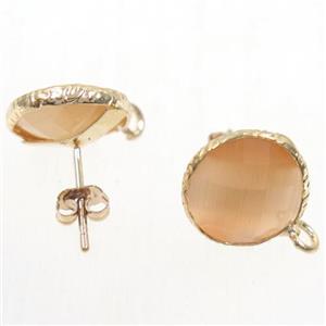 Chinese Crystal Glass earring studs, approx 13mm dia