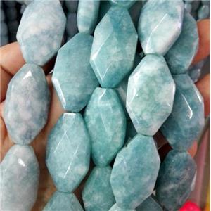 Blue sponge quartz bead, freeform, approx 20x30mm