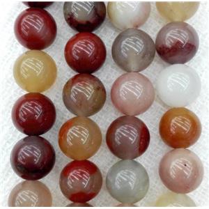 colorful jade jasper bead, round, approx 12mm dia