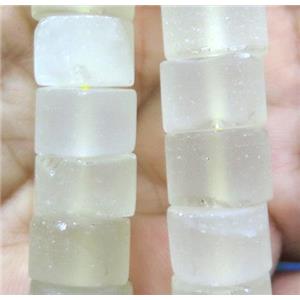 matte Lemon Quartz bead, heishi, approx 14-16mm dia