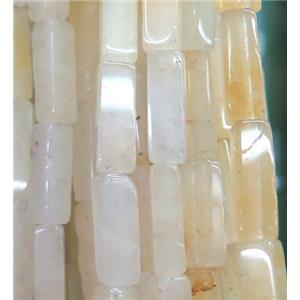 yellow jade cuboid beads, approx 4x13mm