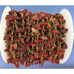 handmade rosary chain with gemstone chip bead, approx 8-12mm