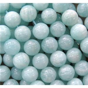 blue Peruvian Amazonite beads, round, approx 12mm dia
