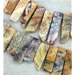 crazy agate beads collar, stick, yellow, approx 12-40mm
