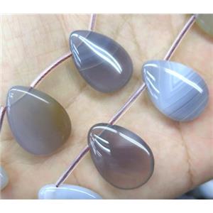 Natural Gray Botswana Agate Beads Flat Teardrop, approx 18x25mm