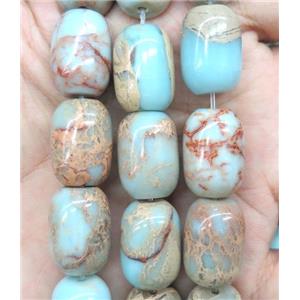 natural Imperial Jasper barrel beads, A grade, approx 12x16mm