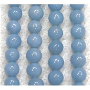 round Angelite Beads, blue, approx 4mm dia