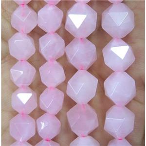 pink Rose Quartz beads cut round, approx 8mm dia
