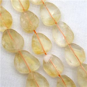 yellow Citrine beads, matte, freeform, approx 10-16mm