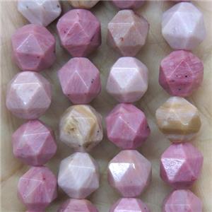 faceted round Chinese Rhodonite beads ball, pink, approx 6mm dia