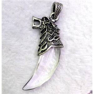 gemstone pendant, cattle horn, approx 16-45mm