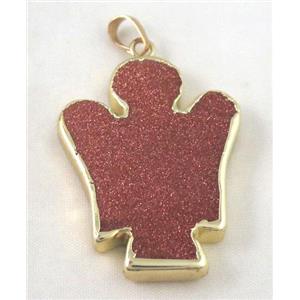 goldsand pendant, angle, flat, approx 30-40mm