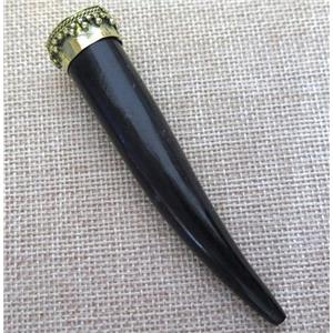 black cattle bone pendant, horn, approx 15-80mm