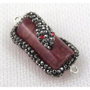 gemstone connector paved rhinestone, approx 15-30mm