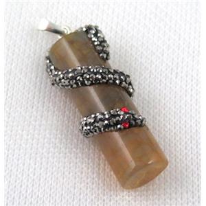 gemstone pendant paved rhinestone, approx 15-40mm