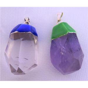 gemstone pendant, freeform, approx 15-35mm