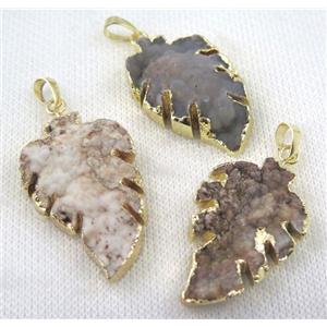 druzy sunagate pendant, gold plated, approx 20-40mm