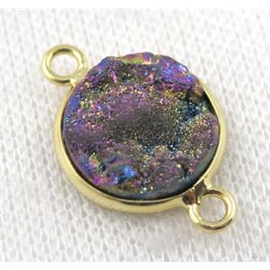 sunagate druzy connector, round, approx 15mm dia