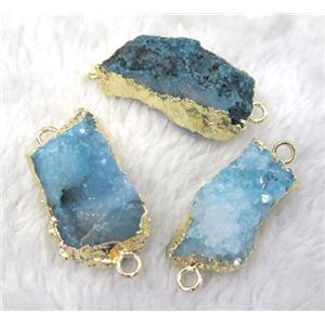 druzy agate connector, freeform, approx 15-35mm