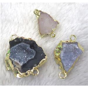 druzy agate connector, freeform, approx 15-35mm