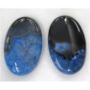 druzy agate slice pendant, oval, approx 20-60mm