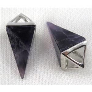 amethyst pendant, freefrom, platinum plated, approx 15-35mm