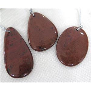 red jasper pendant, freeform, approx 15-45mm