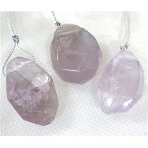 amethyst nugget pendant, freeform, approx 15-45mm