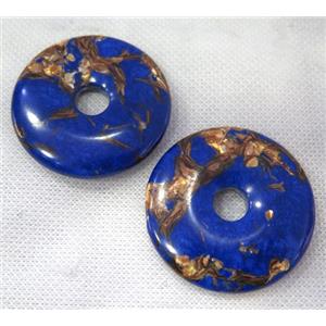 gemstone donut pendant, approx 50mm