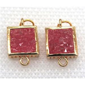 gemstone connector, square, gold plated, approx 10x10mm