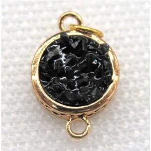 gemstone connector, round, gold plated, approx 16mm dia