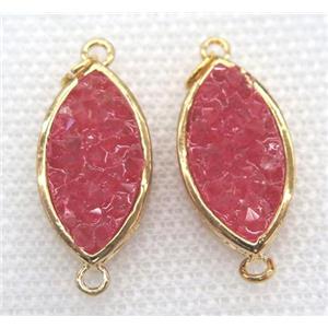 gemstone connector, oval, gold plated, approx 12x20mm