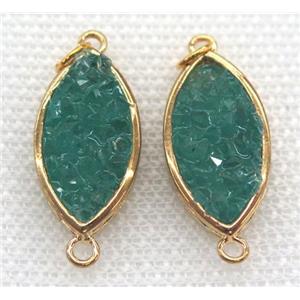 gemstone connector, oval, gold plated, approx 12x20mm