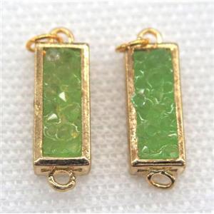 gemstone connector, rectangle, gold plated, approx 7x17mm