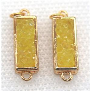 gemstone connector, rectangle, gold plated, approx 7x17mm
