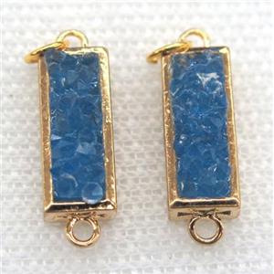 gemstone connector, rectangle, gold plated, approx 7x17mm