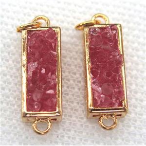 gemstone connector, rectangle, gold plated, approx 7x17mm