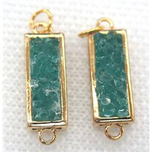 gemstone connector, rectangle, gold plated, approx 7x17mm