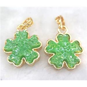 druzy resin pendant, gold plated, approx 25mm dia